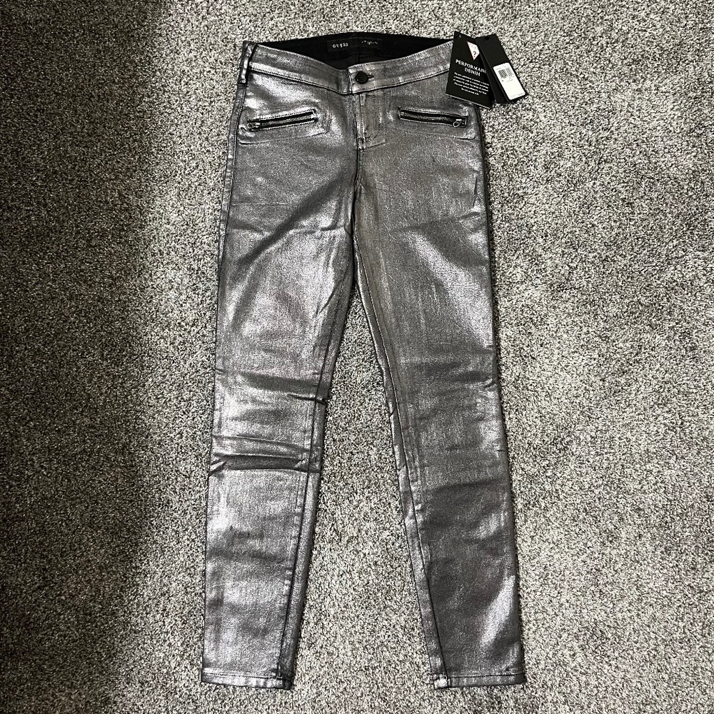 Guess Jeans Los Angeles Silver Denim; Women's size 26, new with tags